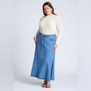 Eloquii Denim trumpet skirt